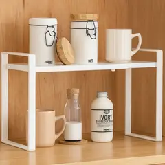 GENERICO - Estante repisa extensible metálico blanco