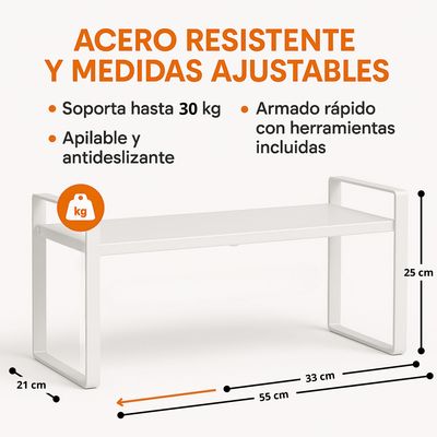 Imagen 2 del producto Estante extensible metálico Blanco