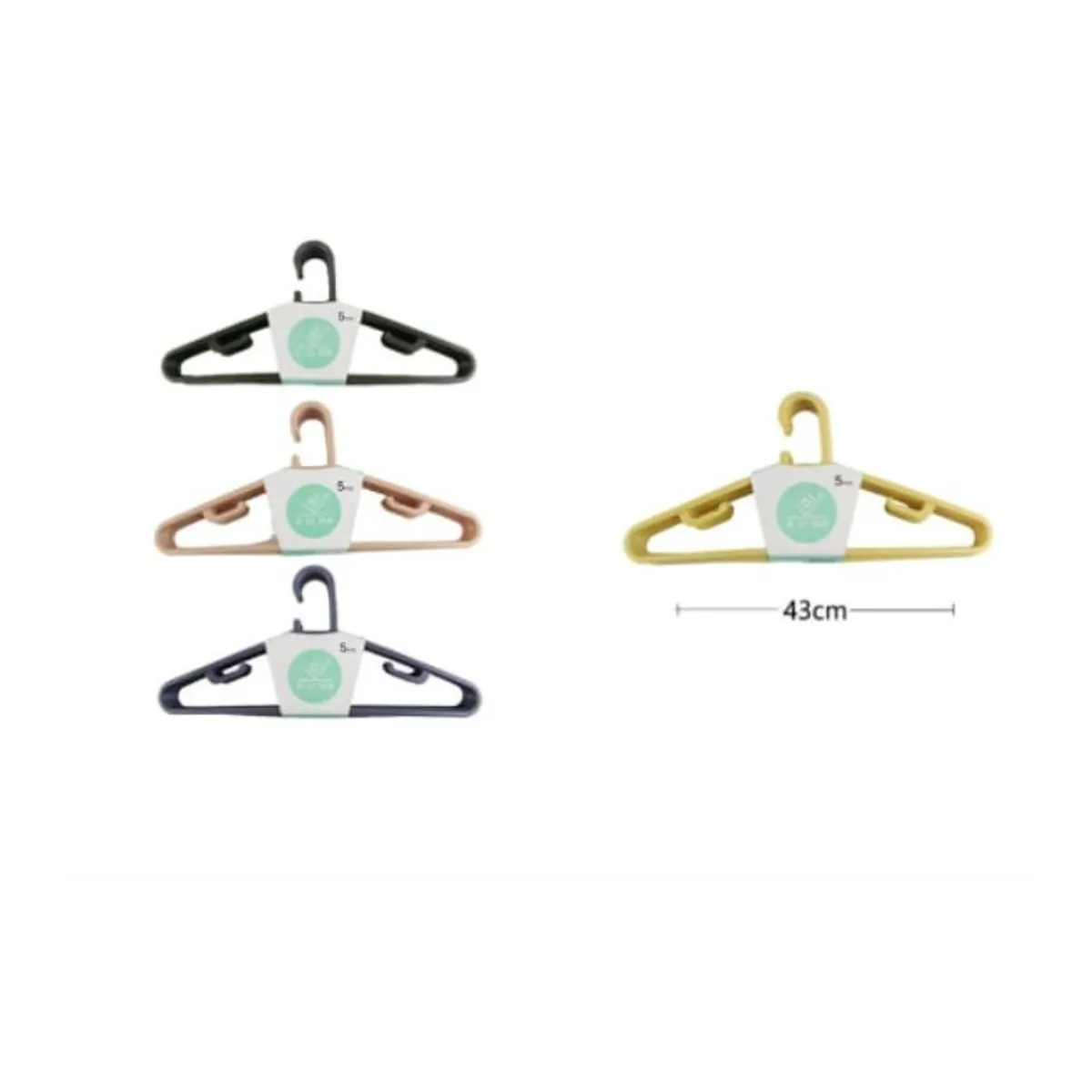 GENERICO - Colgador De Ropa Set 5 Unid Adulto Plastico 43 Cm