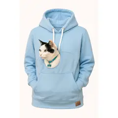 GENERICO - Polerón Porta Mascota color Celeste talla XL