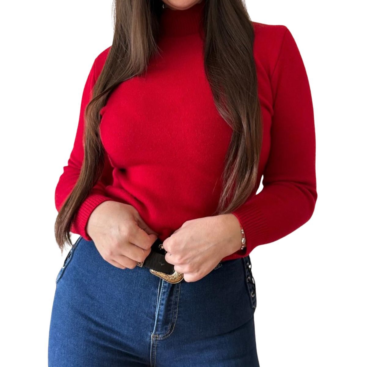 TIOZONEY - Sweater  Beatle  Forrado Cuello Alto  De Mujer Sueter