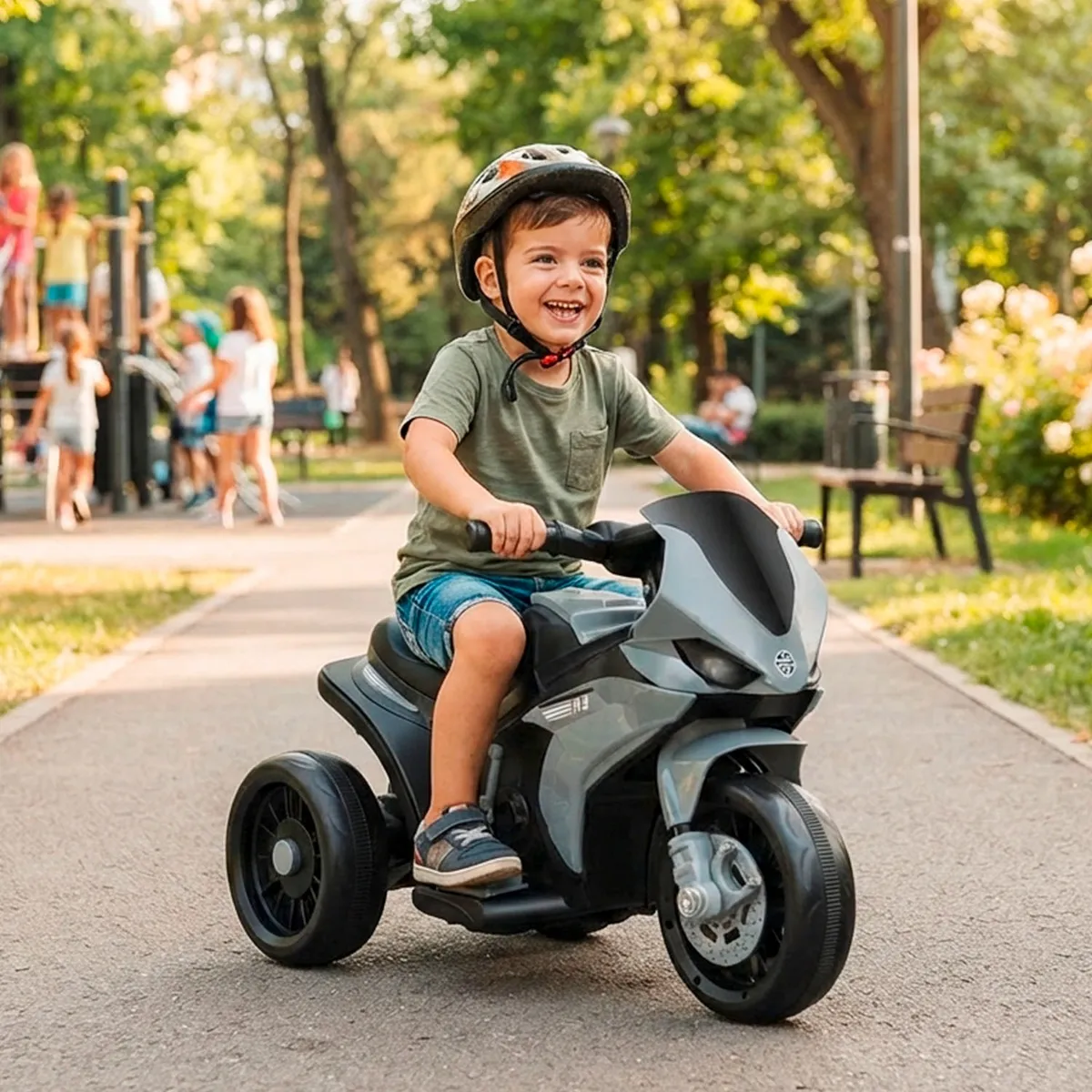 TOYUN TOYUN - Moto Electrica Recargable Niños Niñas 6v Negro