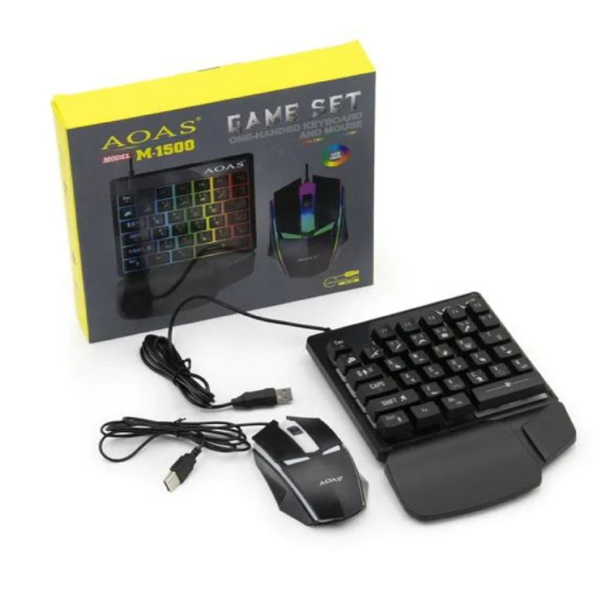 GENERICO - KIT GAMER TECLADO Y MOUSE LED AOAS M1500