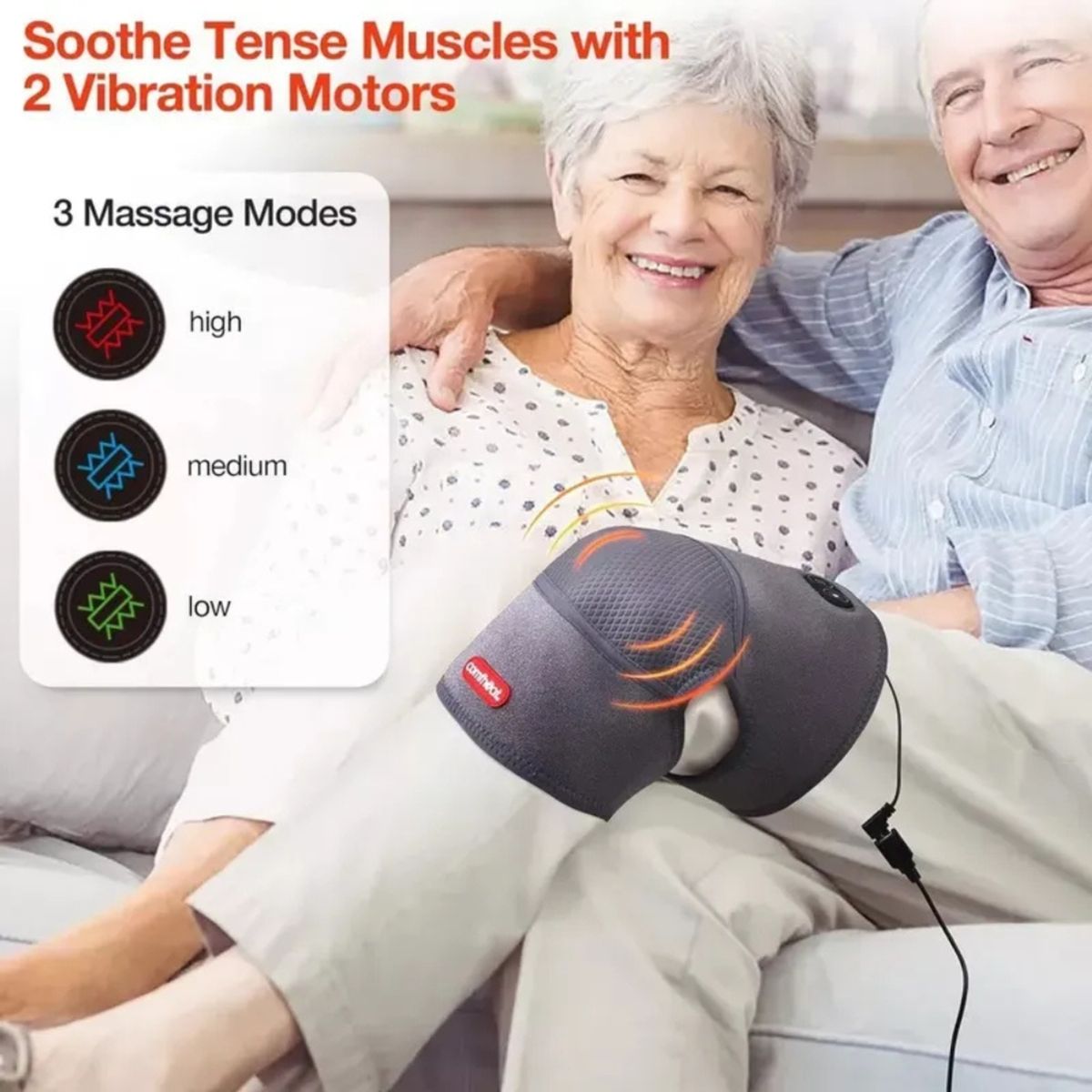 MOVI - RODILLERA 2 EN 1 CON CALEFACCIÓN Y MASAJE PARA DOLORES.