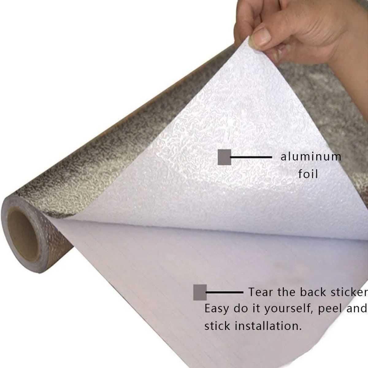GENERICO - Papel Aluminio Autoadhesivo Rollo Papel Mural Para Cocina 3m