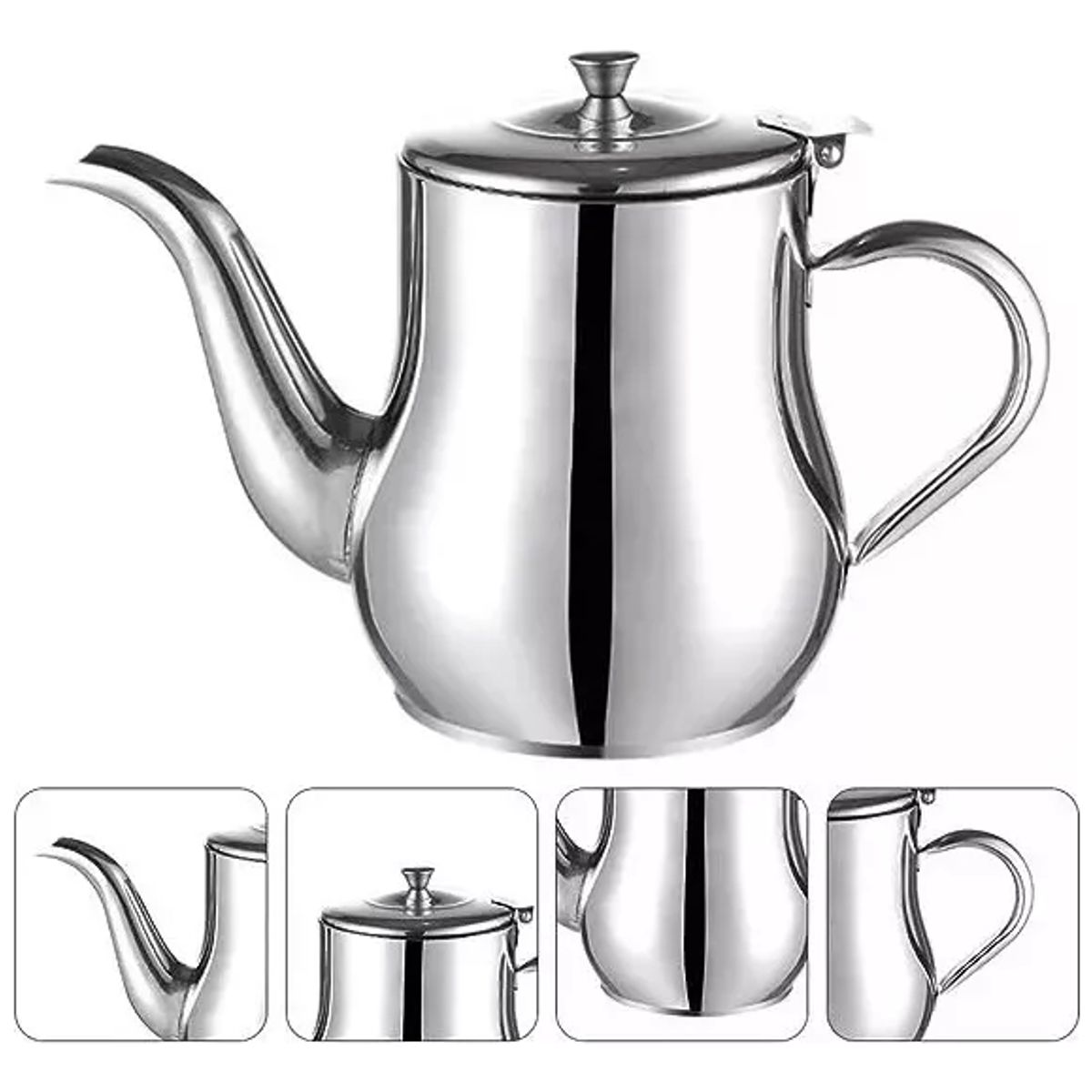 GENERICO - Tetera De Infusiones Acero Inoxidable Set 2 Piezas 24oz 48oz