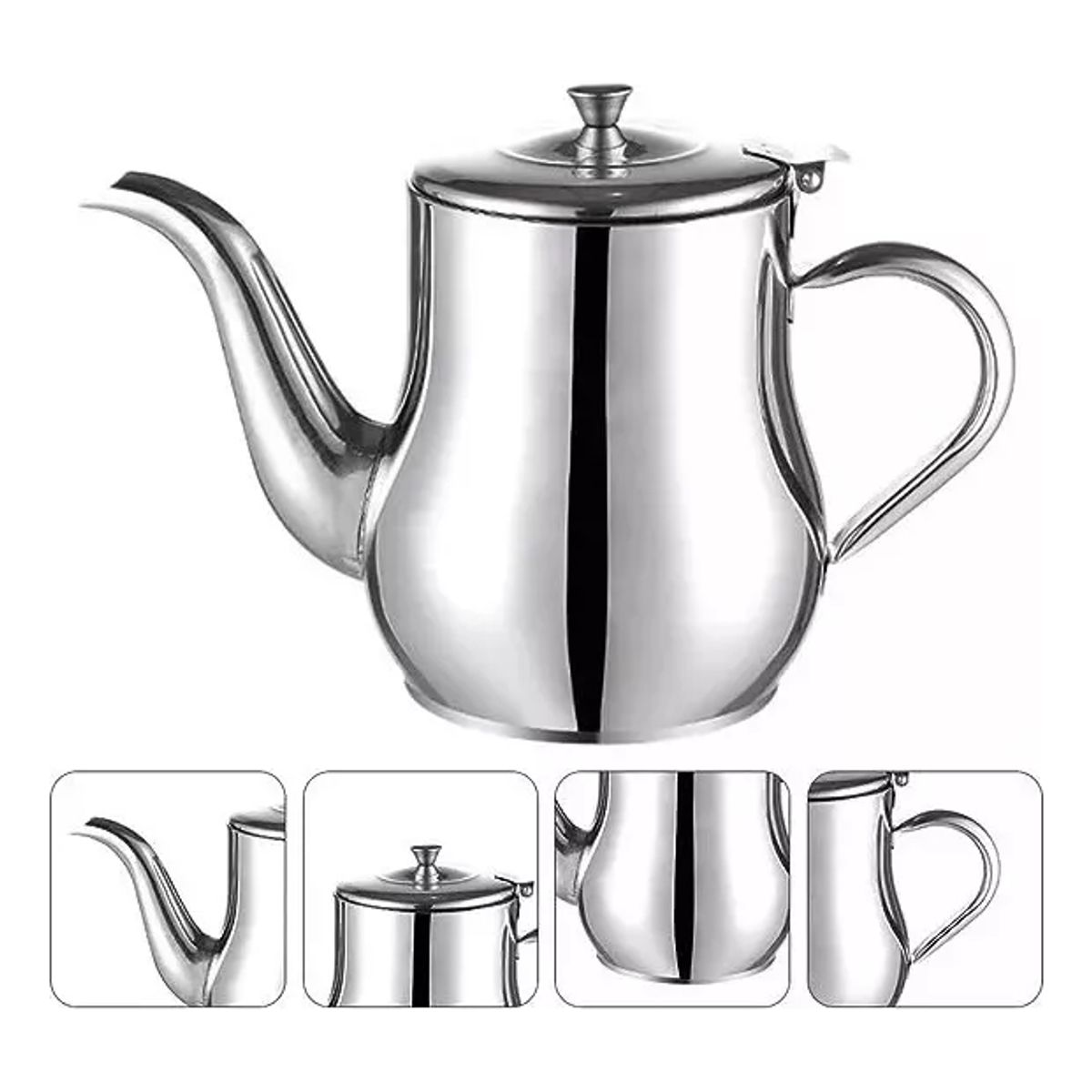 GENERICO - Tetera De Infusiones Acero Inoxidable Set 2 Piezas 24oz 48oz