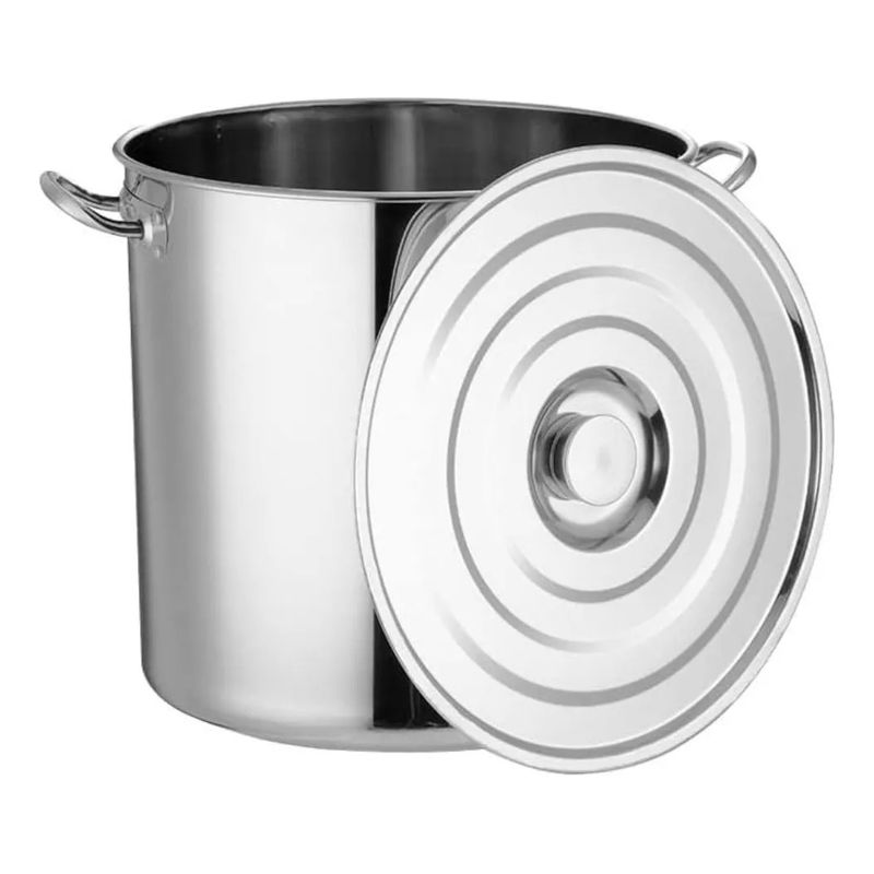 GENERICO - Olla Fondo De 45 Litros Acero Inoxidable Con Tapa 45cm