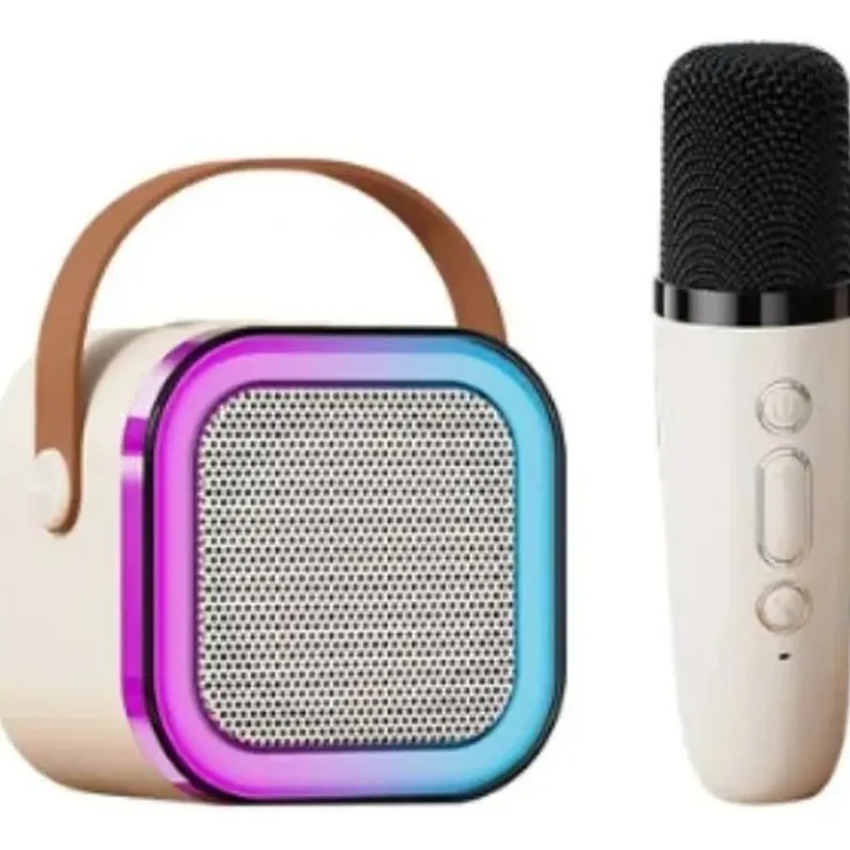 GENERICO - Parlante Karaoke Altavoz Bluetooth K12 Con Micrófono Beige