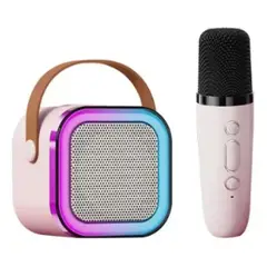 GENERICO - Parlante Karaoke Altavoz Bluetooth K12 Con Micrófono Rosa