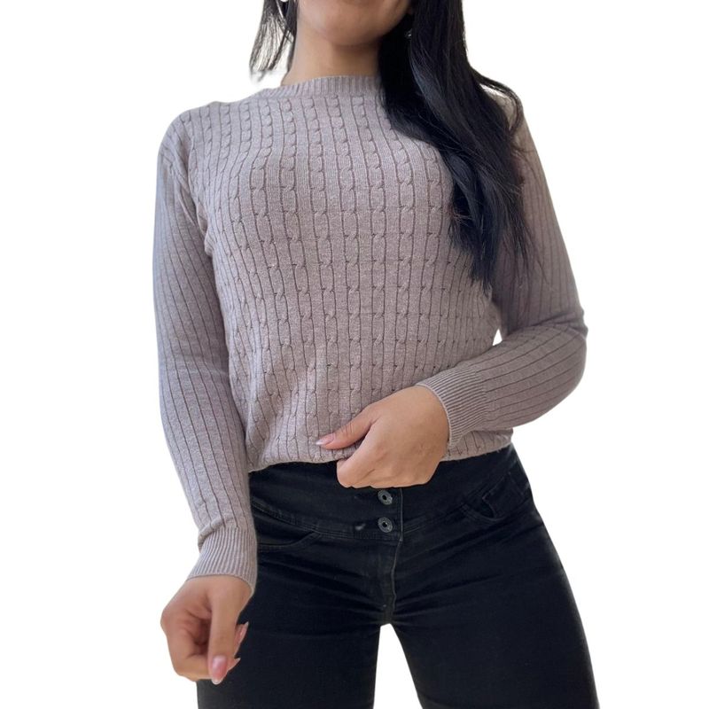 TIOZONEY - Sweater Forrado Cuello Redondo De Mujer Sueter