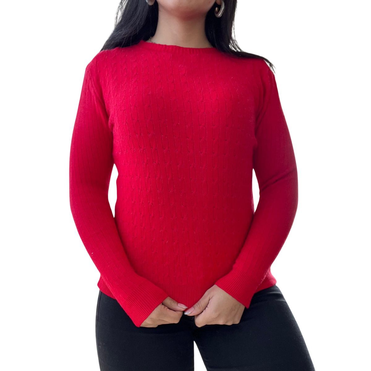 TIOZONEY - Sweater Forrado Cuello Redondo De Mujer Sueter