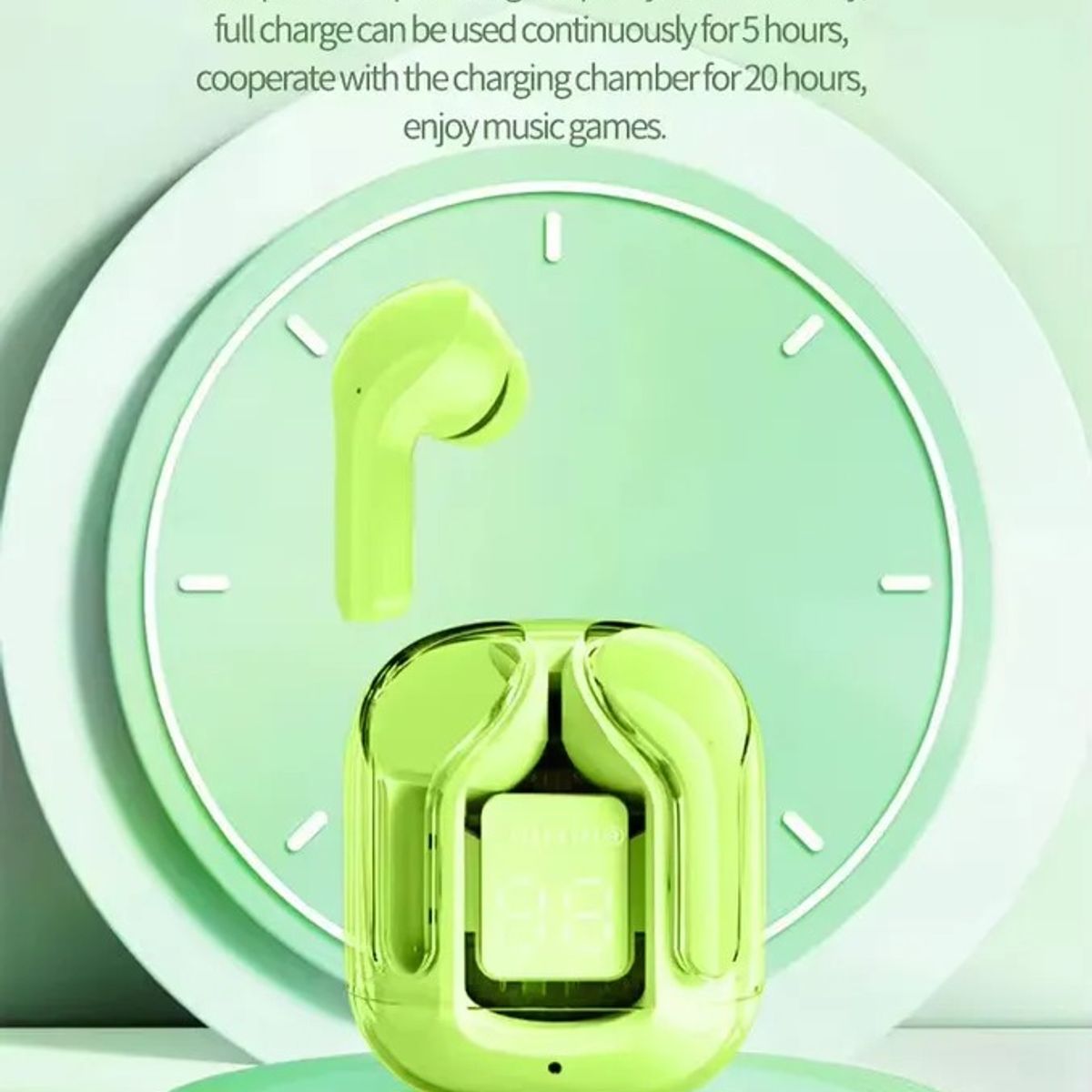 GENERICO - Audifonos Inalámbricos Pantalla Digital Reducción Ruido Ipx4 Verde