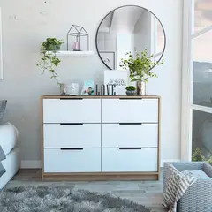 TUHOME - Cómoda Kaia 2 Puertas Miel Blanco