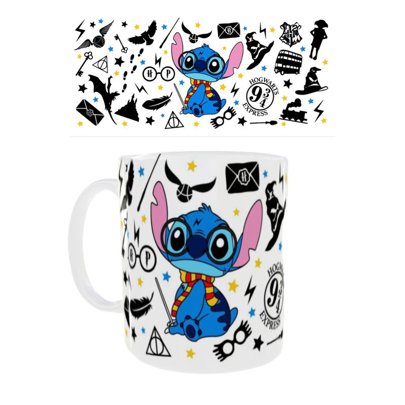GENERICO - Taza Stitch Personalizada Harry Potter Tierno Azul