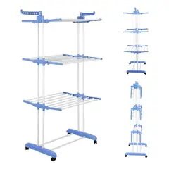 LISM - Tendedero De Ropa Perchero Colgador Plegable 3 Niveles Hogar