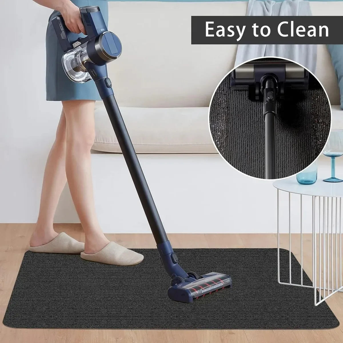 EVERSO - Alfombrilla Antideslizante Para Silla De Oficina 120x90cm Gris Oscuro