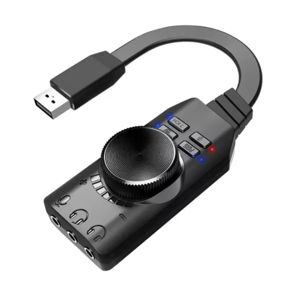 ATURE - Tarjeta Sonido Usb 7.1 Gamer Plextone Pc Mak Linux 24 Bit
