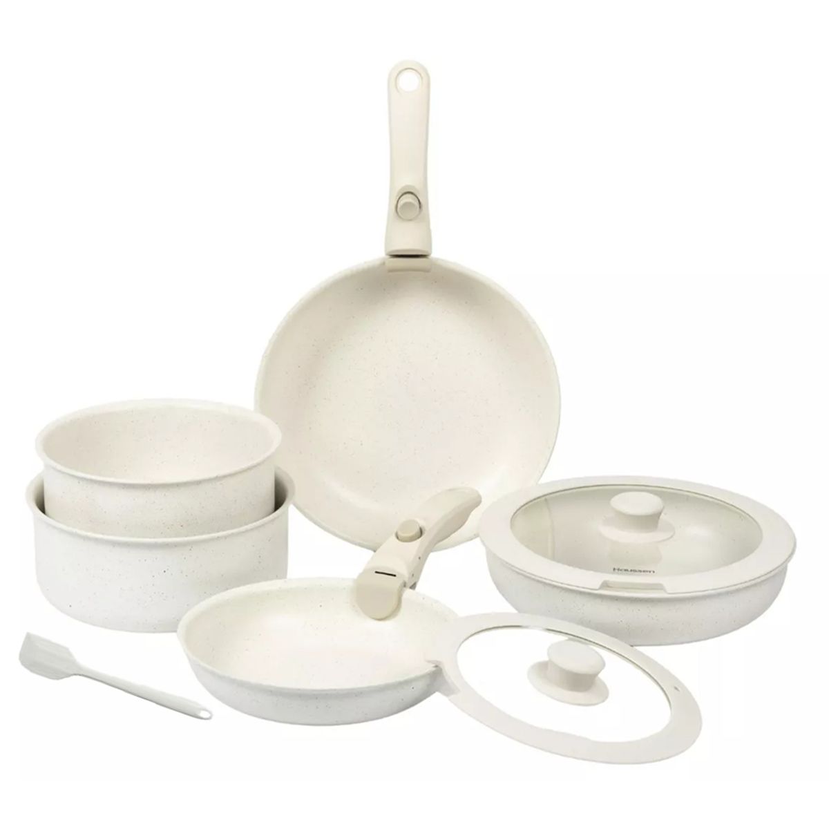 ATURE - Desmontables Baterías De Cocina De 12 Piezas Color Beige