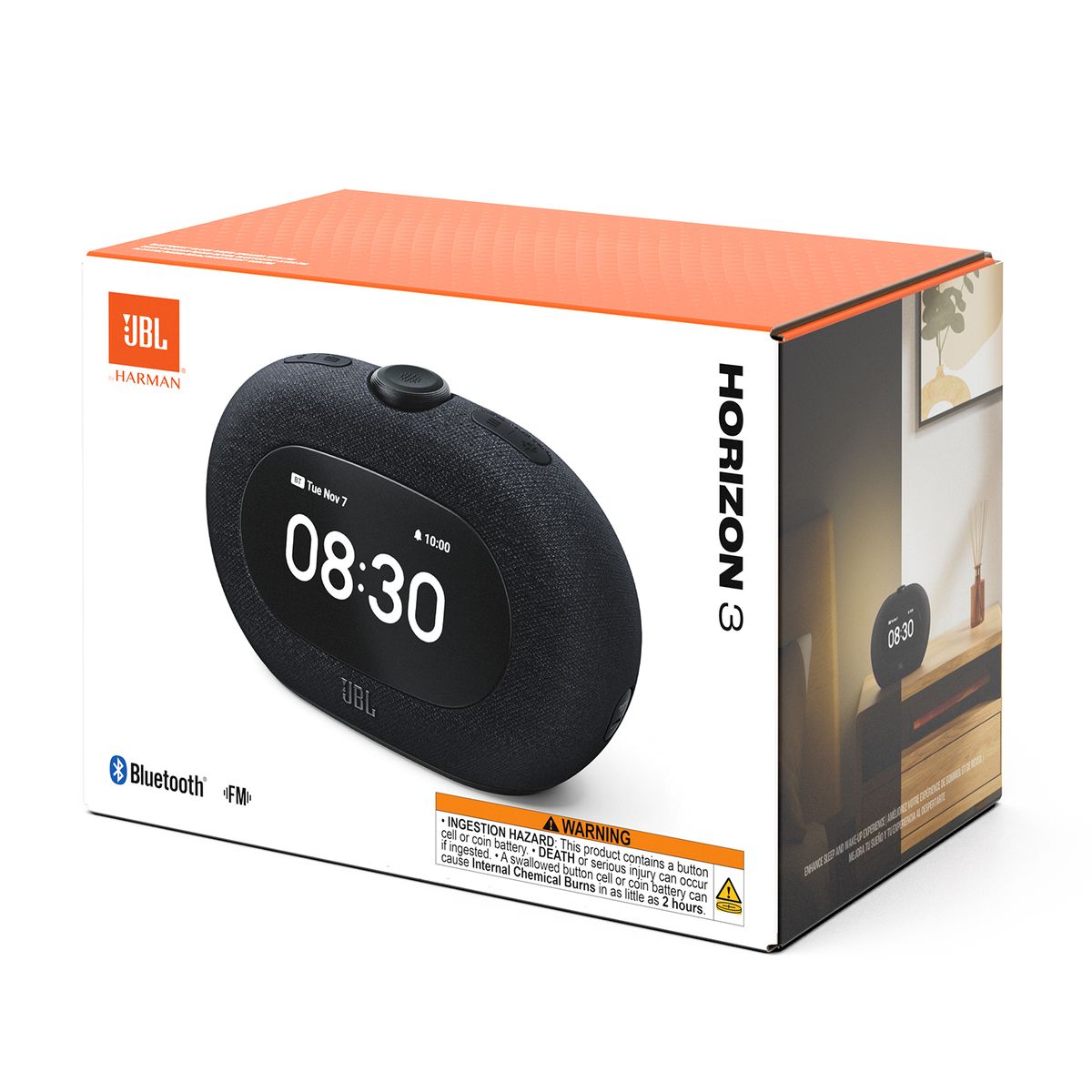 JBL - JBL Horizon 3 - Un altavoz de radio despertador Bluetooth, Negro