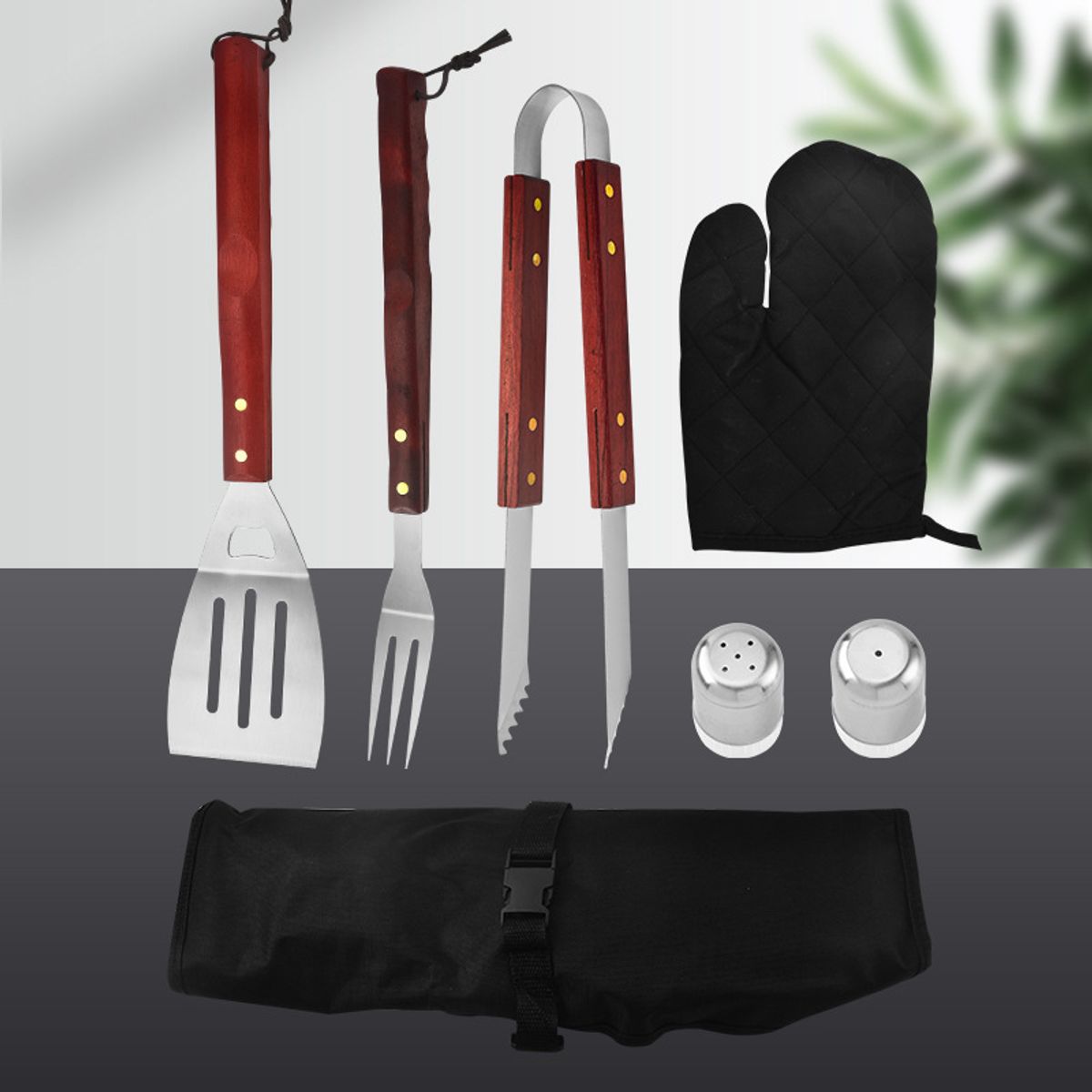 TIOZONEY - Juego de utensilios para barbacoa