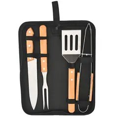 TIOZONEY - 4 pzas Juego de utensilios para barbacoa