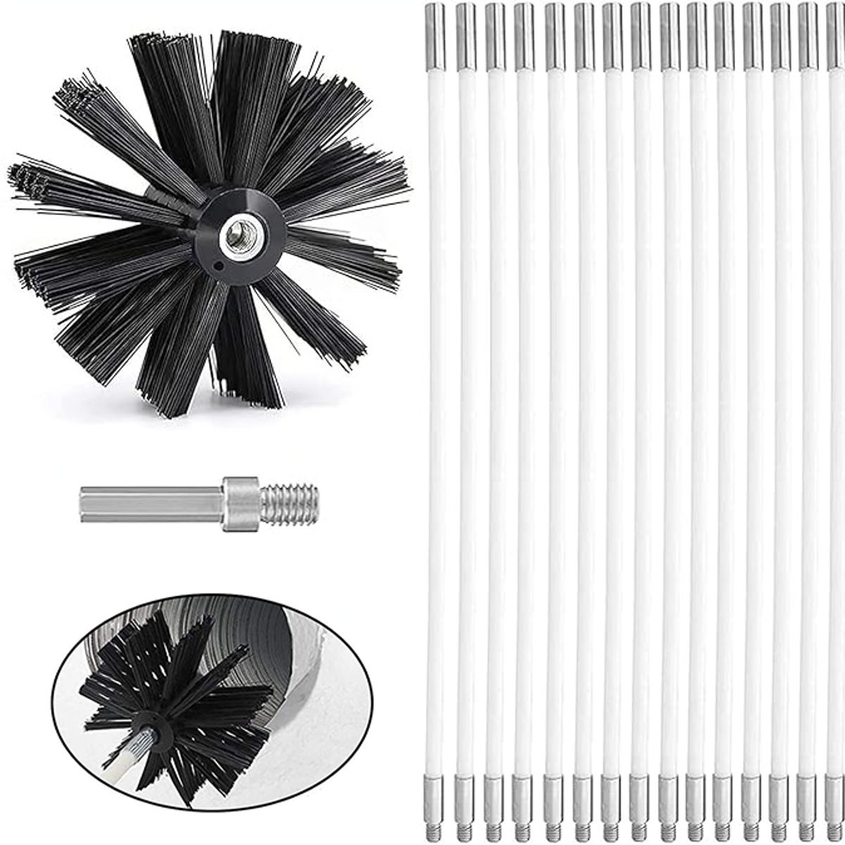 ATURE - Set De Cepillos De Limpieza De Chimeneas Estufas Multiusos