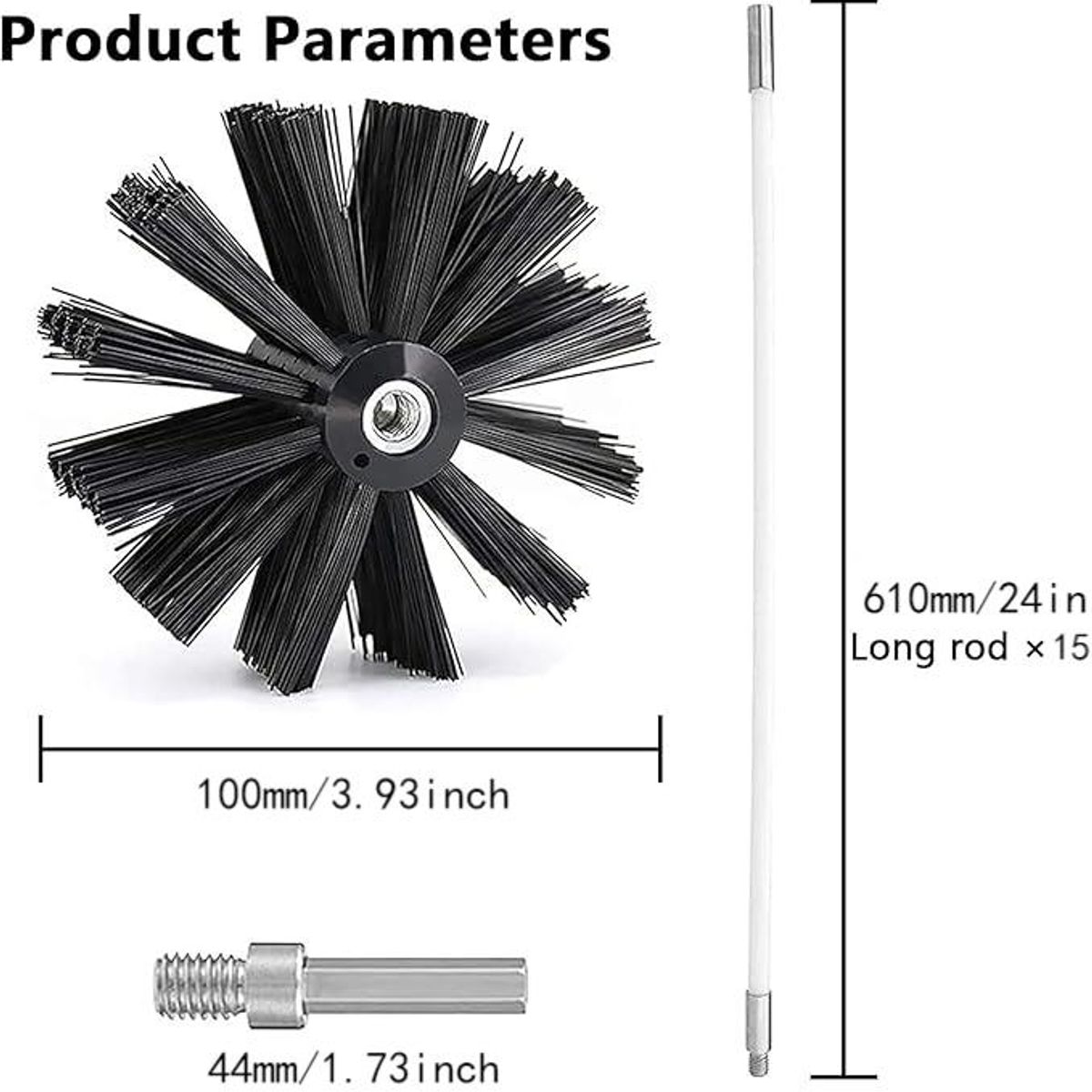 ATURE - Set De Cepillos De Limpieza De Chimeneas Estufas Multiusos