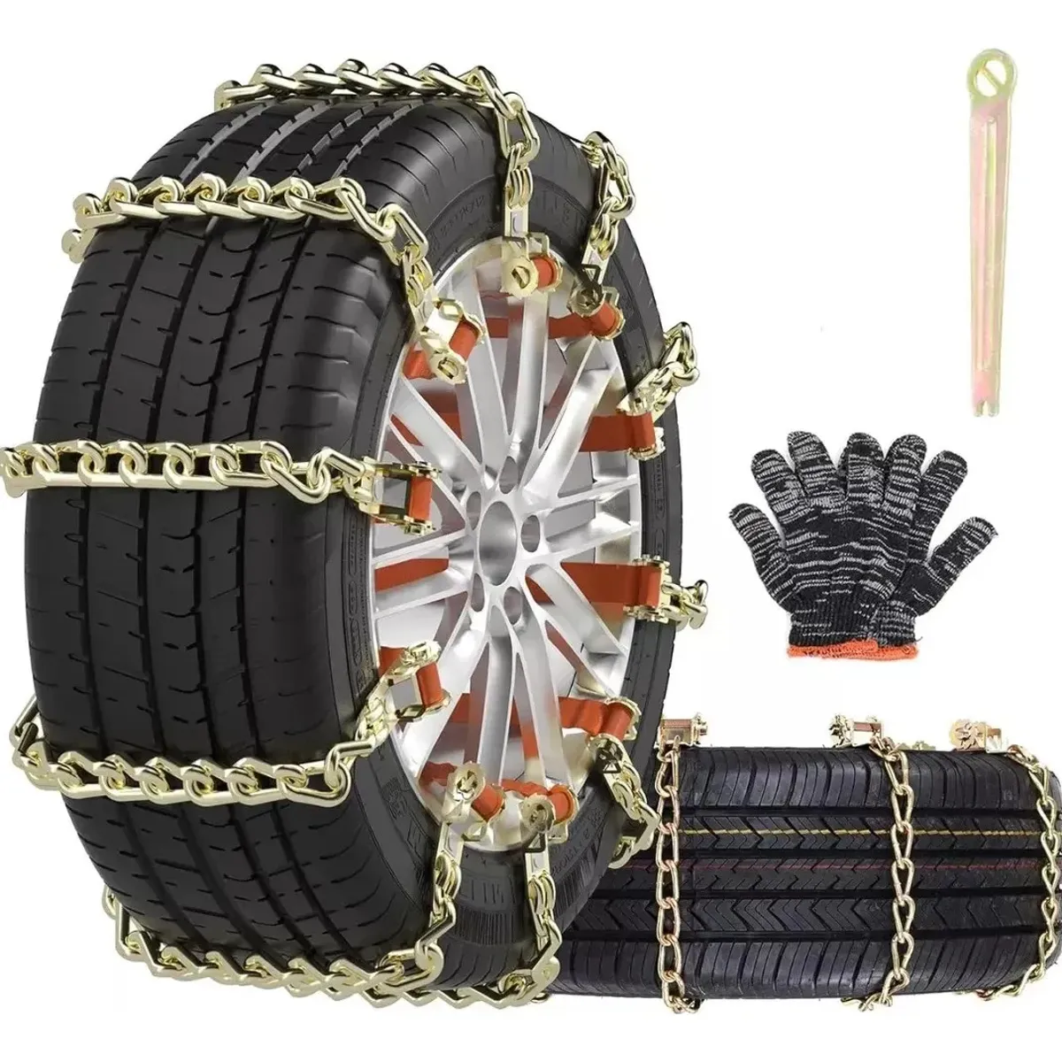 KUANGYE - 10pcs Cadena De Nieve Antideslizante Fácil Montaje 165-275