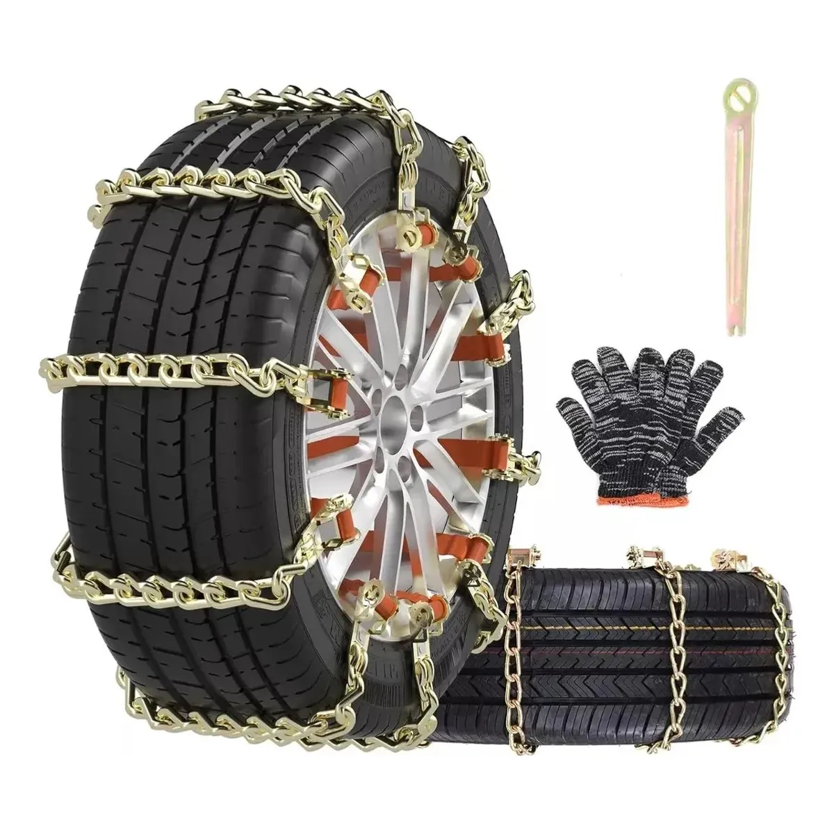 KUANGYE - 10pcs Cadena De Nieve Antideslizante Fácil Montaje 165-275