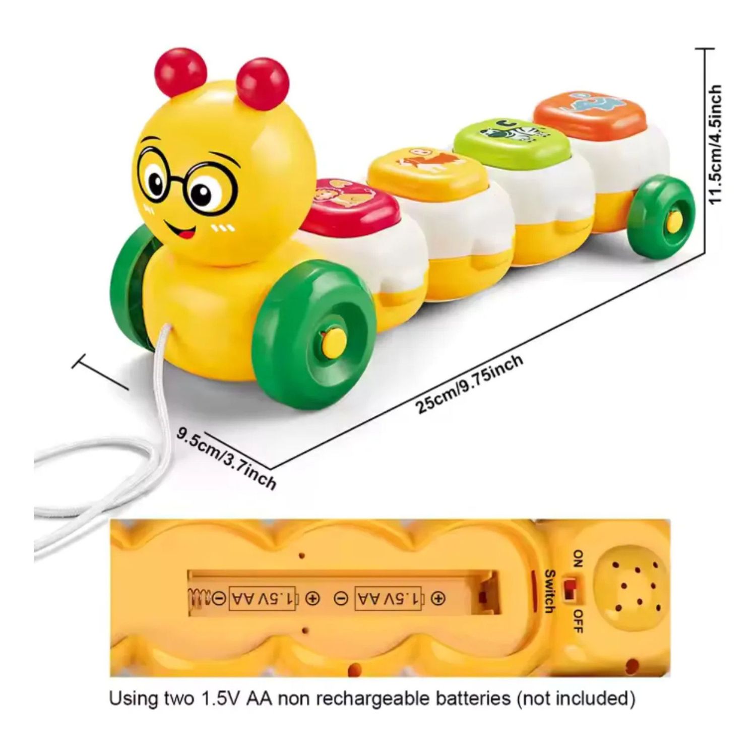 GENERICO Juguete Oruga De Arrastre Para Bebes Y Niños 0-36 Meses