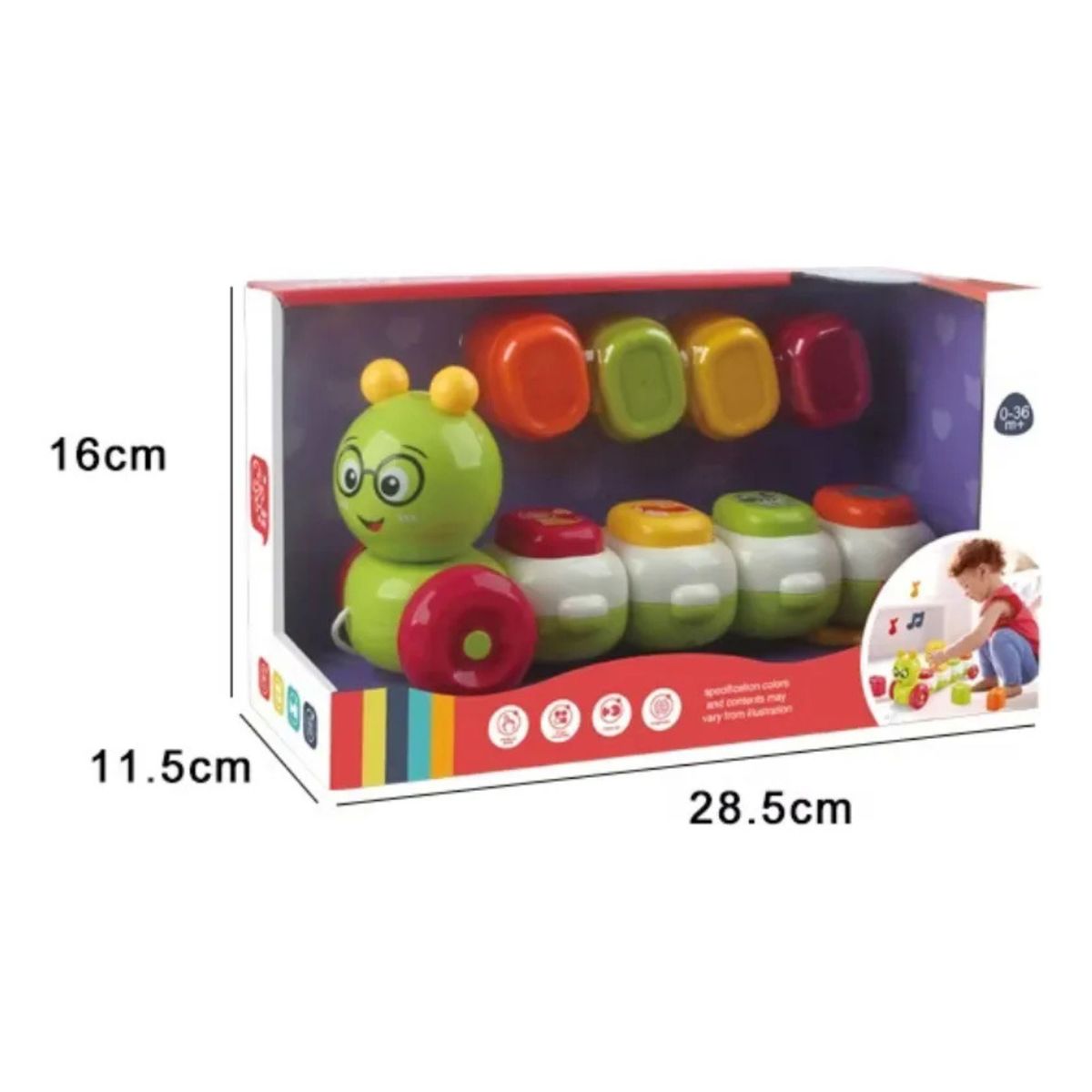 GENERICO - Juguete Oruga De Arrastre Para Bebes Y Niños 0-36 Meses