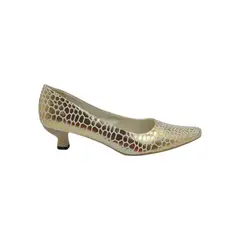 HERIEL - Zapato Dorado Taco Bajo Mujer