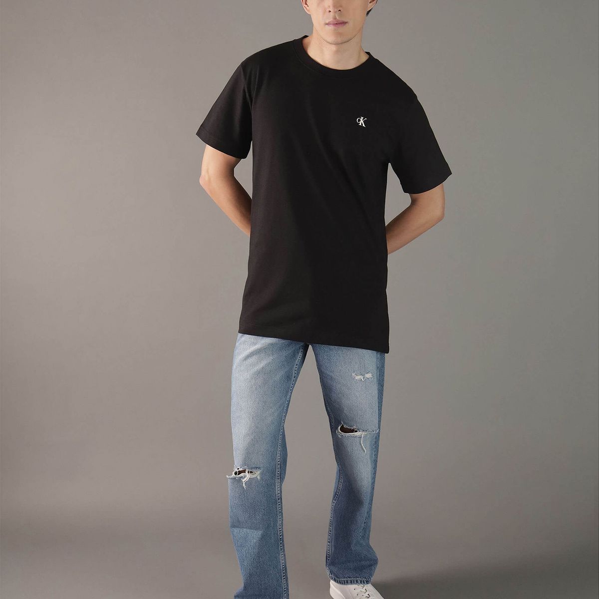 CALVIN KLEIN - Polera con logo en la parte trasera Negro Calvin Klein