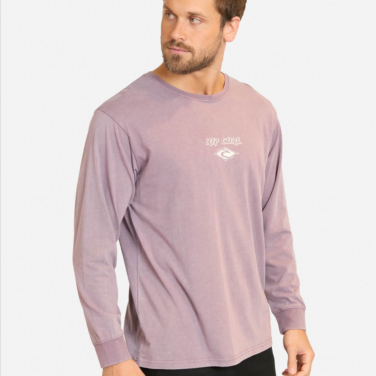 RIP CURL - Polera ML Fadeout Essential Burdeo Hombre Rip Curl - Burdeos