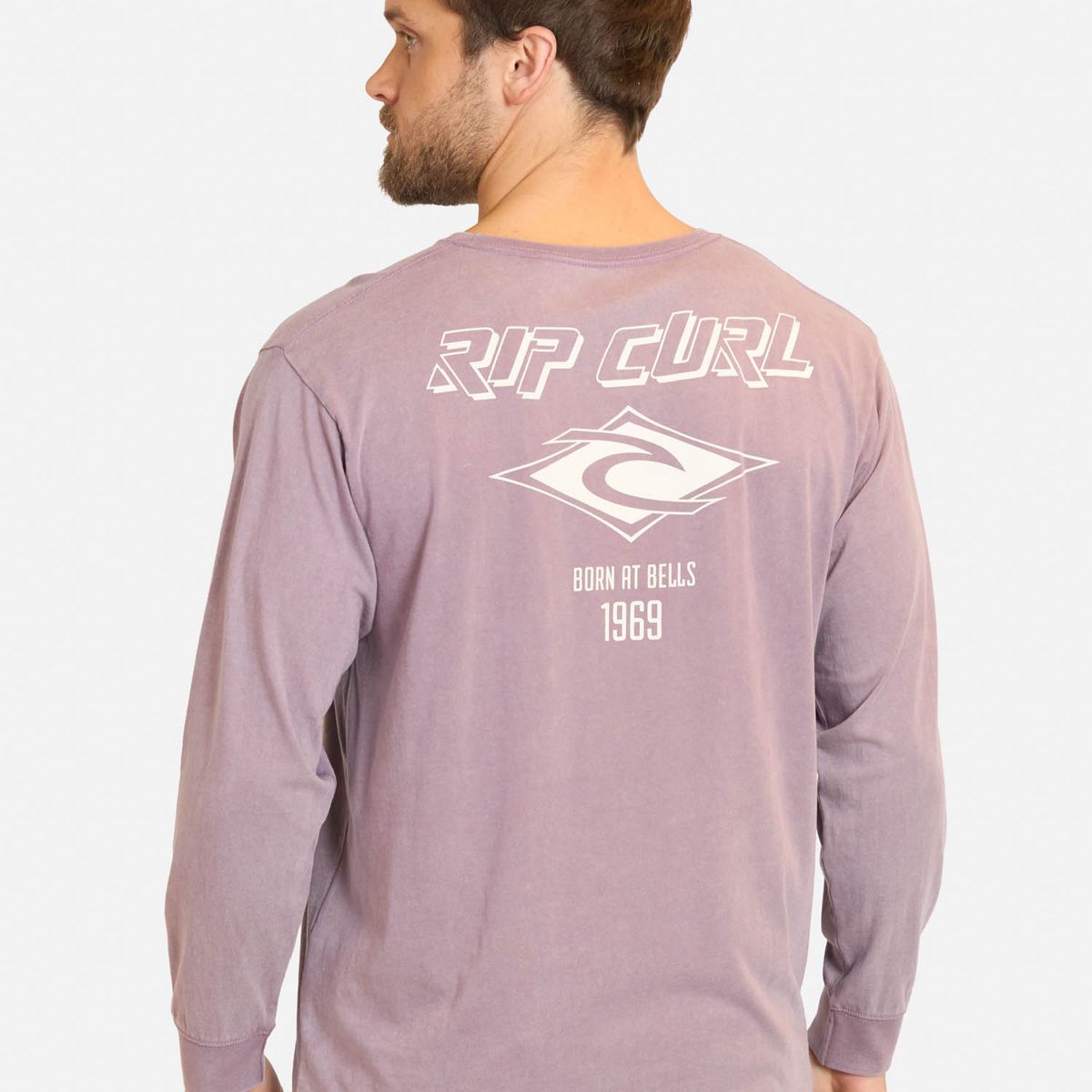 RIP CURL - Polera ML Fadeout Essential Burdeo Hombre Rip Curl - Burdeos
