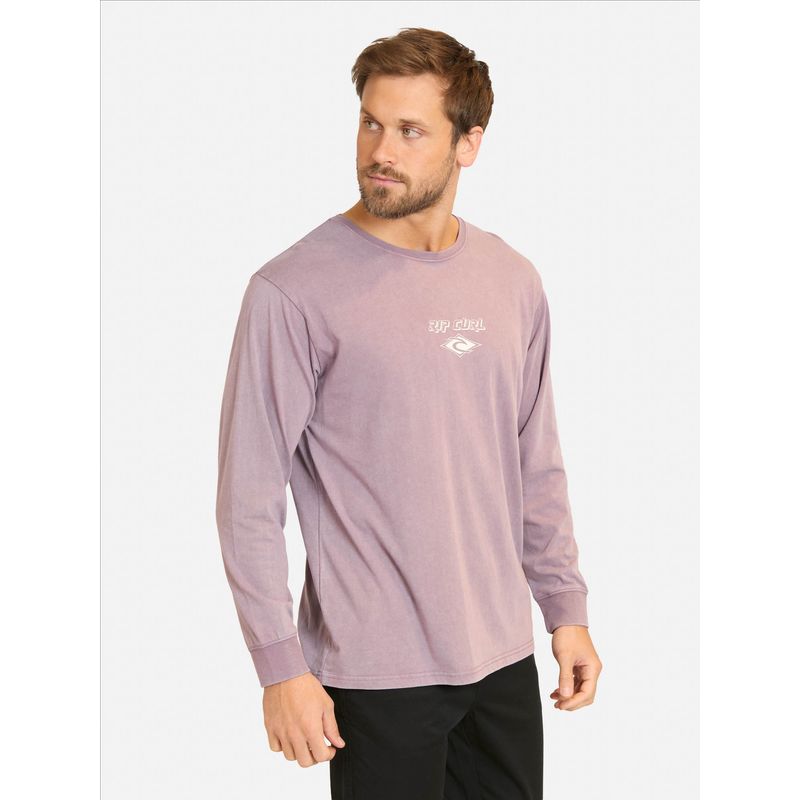 RIP CURL - Polera ML Fadeout Essential Burdeo Hombre Rip Curl - Burdeos