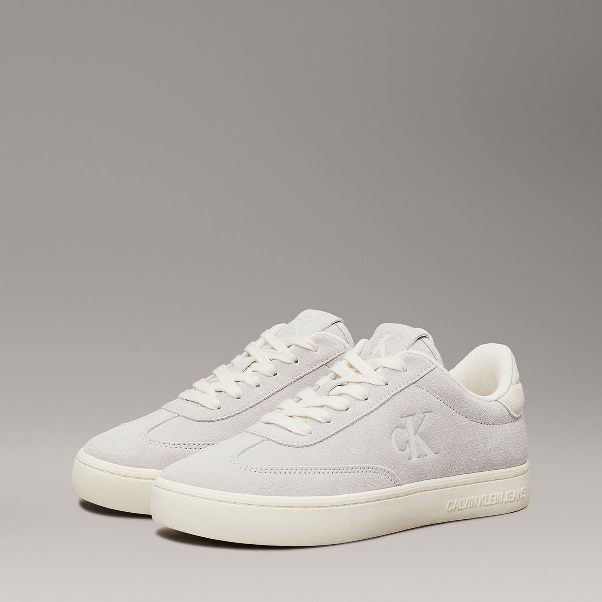 CALVIN KLEIN - Zapatillas classic cupsole de ante Gris Calvin Klein