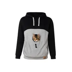 GENERICO - Polerón Porta Mascota color Negro y Gris talla XL