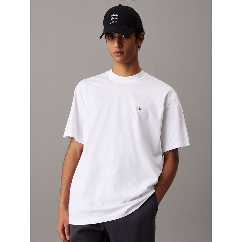 CALVIN KLEIN - Polera relaxed con etiqueta Blanco Calvin Klein
