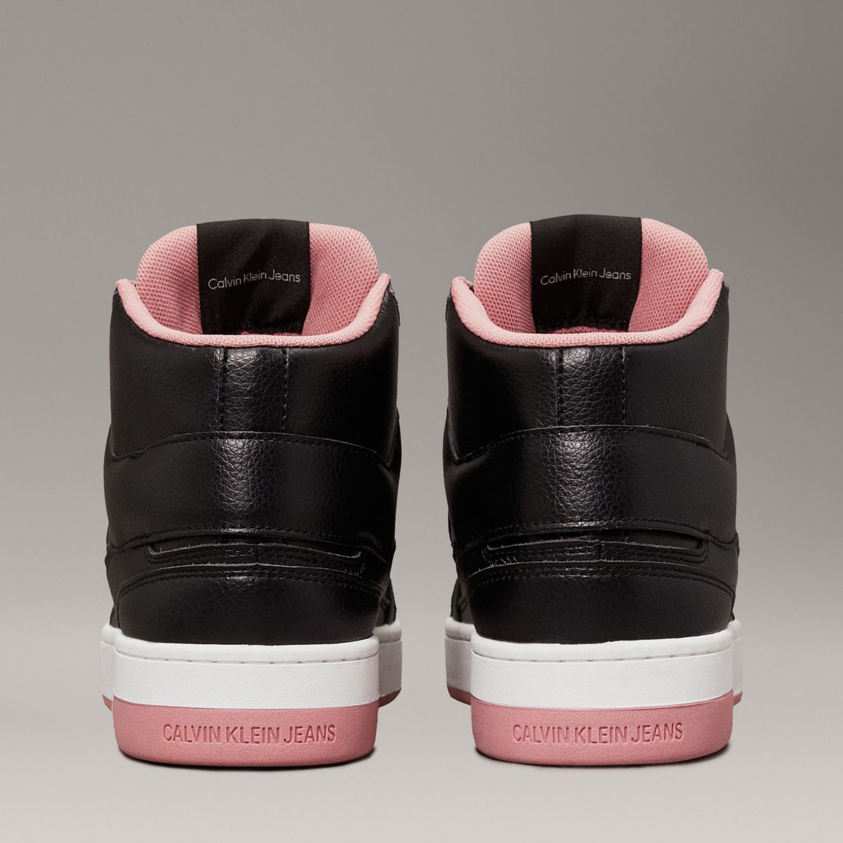 CALVIN KLEIN - Zapatillas altas de cuero sintético Negro Calvin Klein