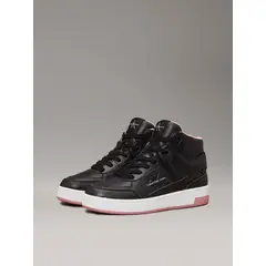 CALVIN KLEIN - Zapatillas altas de cuero sintético Negro