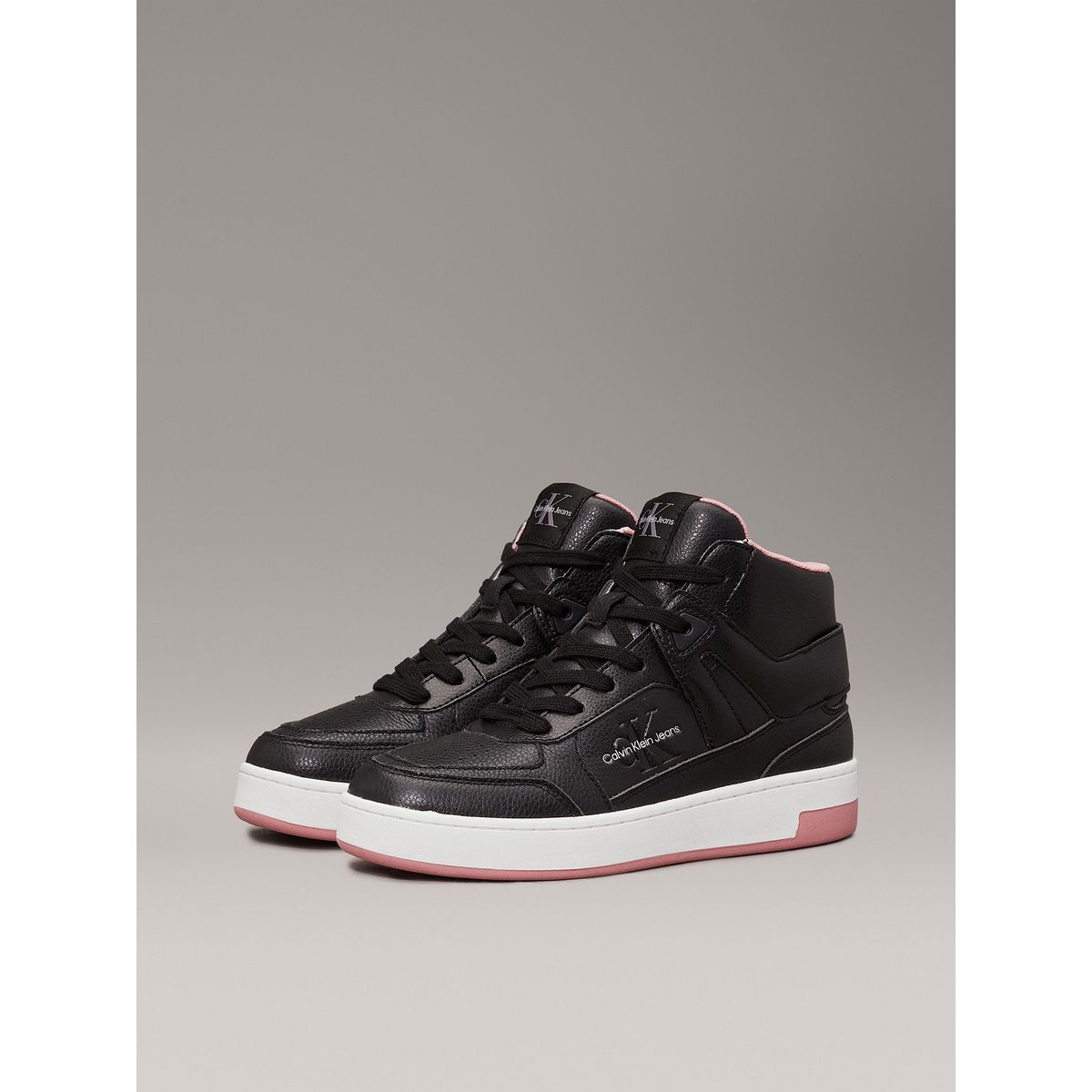 CALVIN KLEIN - Zapatillas altas de cuero sintético Negro Calvin Klein