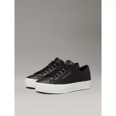 CALVIN KLEIN - Zapatillas de plataforma de cuero Negro