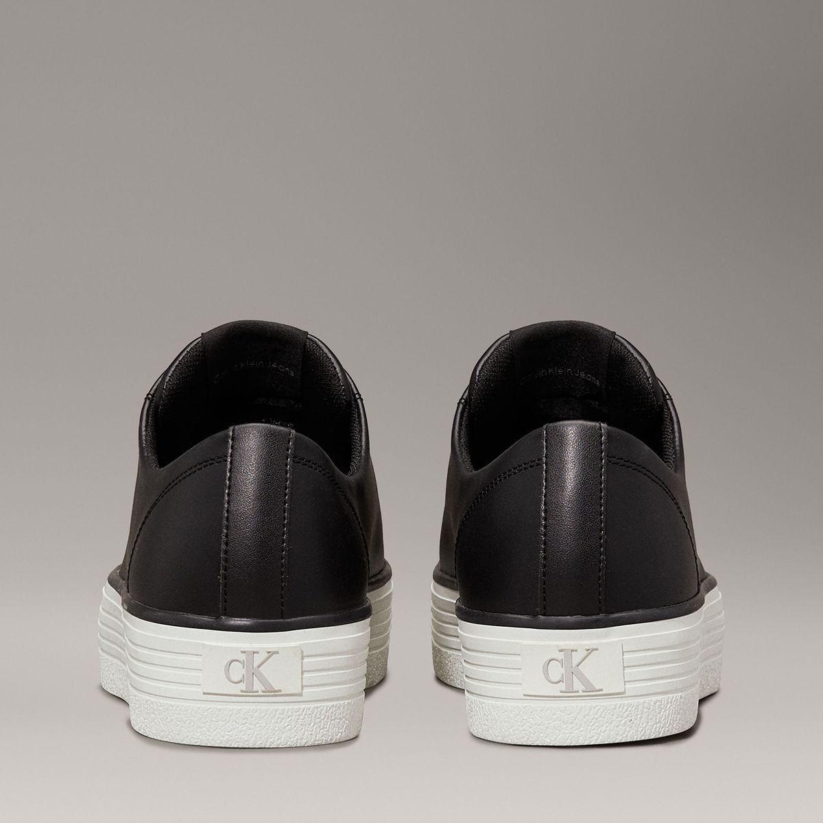 CALVIN KLEIN - Zapatillas de plataforma de cuero Negro Calvin Klein
