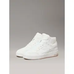 CALVIN KLEIN - Zapatillas altas de cuero sintético Blanco