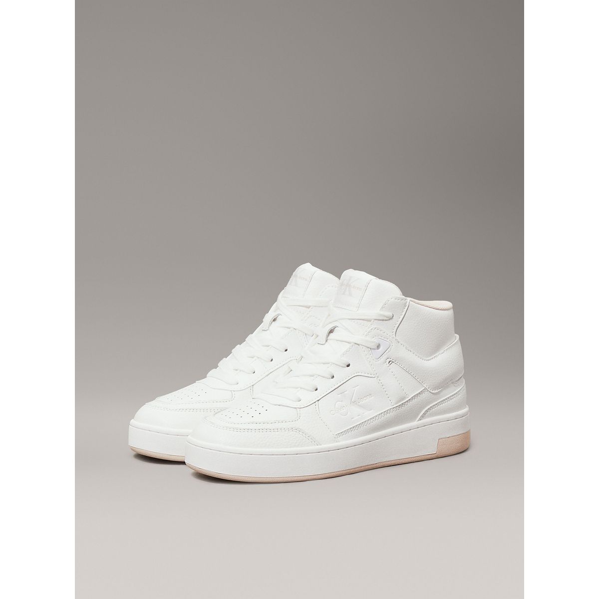 CALVIN KLEIN - Zapatillas altas de cuero sintético Blanco Calvin Klein