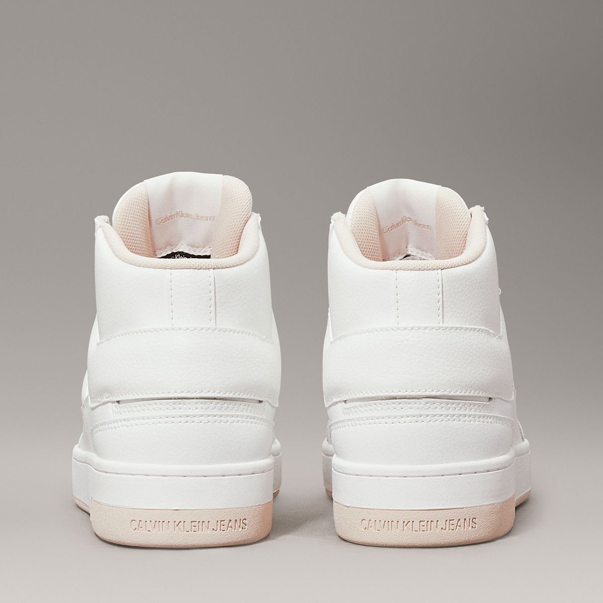 CALVIN KLEIN - Zapatillas altas de cuero sintético Blanco Calvin Klein