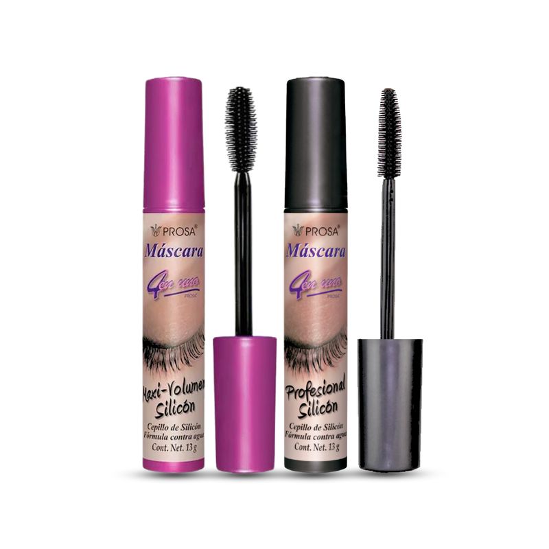PROSA NATURAL - Mascaras Maxi Volumen Silicon 4 en Uno + Silicon Profesional Prosa