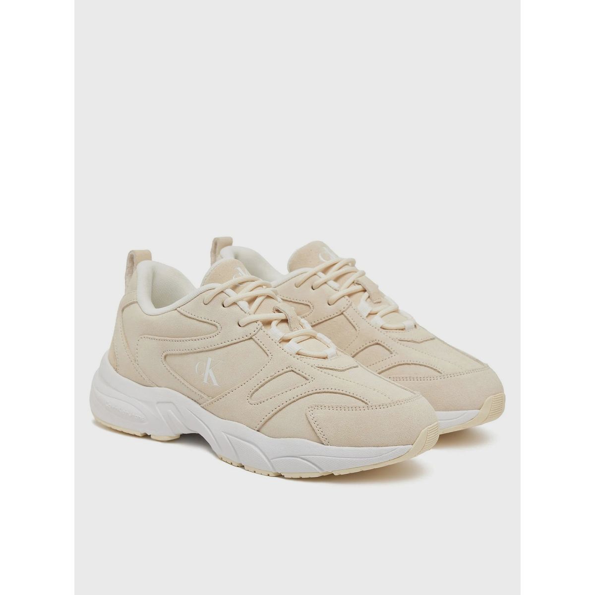 CALVIN KLEIN - Zapatillas retro de gamuza Beige Calvin Klein
